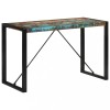 Masă Bucătărie Lemn Masiv Reciclat vidaXL 120x55x76 cm, Cadru Metalic Negru, Stil Vintage, Maro