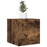 VidaXL Comode TV montaj pe perete 2 buc. stejar fumuriu 30,5x30x30 cm