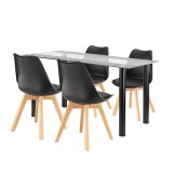 Set de sufragerie Zelma 4+1 negru-negru