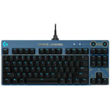 Tastatura mecanica Logitech G Pro, Iluminare RGB, Switch GX Brown, US INT&amp;#039;L, League of Legends, Albastru