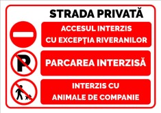 Indicator pentru strada privata parcare interzisa foto