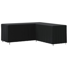 vidaXL Husa de canapea in forma de L, negru, 254x254x80 cm Oxford 420D foto