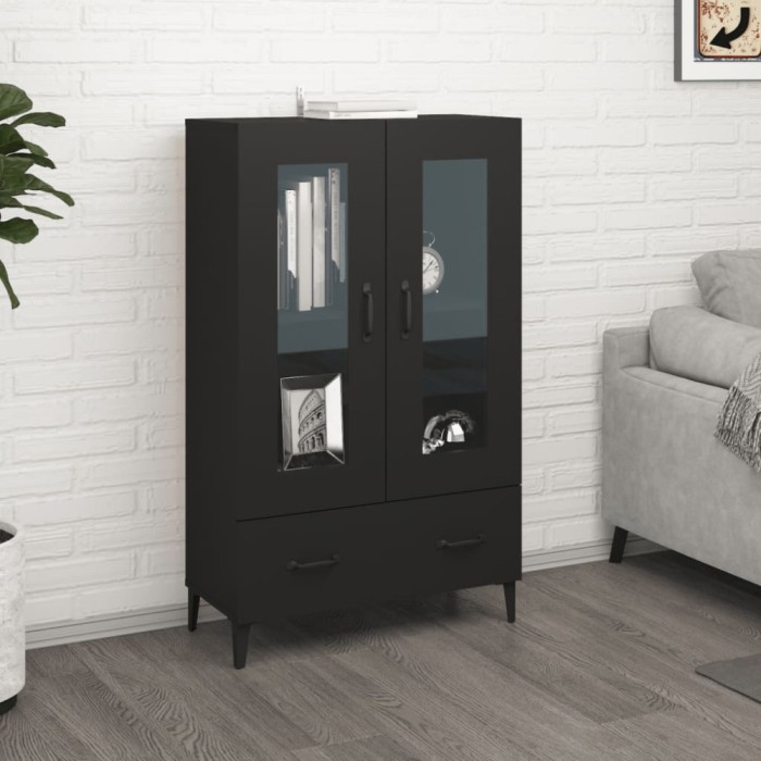 vidaXL Dulap &icirc;nalt, negru, 70x31x115 cm, lemn compozit