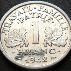 Moneda istorica 1 FRANC - FRANTA, anul 1942 * cod 3143
