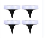 Set 4 x Lampa solara LED, sub forma de cerc, pentru gazon sau gradina, Rezistenta la apa, eMazing, Multicolor