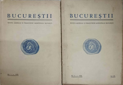 BUCURESTII. REVISTA MUZEULUI SI PINACOTECEI MUNICIPIULUI BUCURESTI VOL.1-2-G. SEVEREANU foto