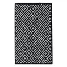 Prosop Bucătărie Waffle, Model Romburi, Negru/Gri, 60x35cm, Absorbție Mare