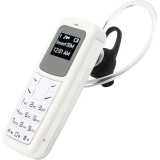 Mini telefon Dual SIM deblocat, ecran de 0, 66 inchi, conexiune Bluetooth, player de muzica, card nano SIM dual, alb