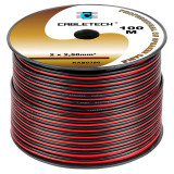 Cablu Difuzor Cabletech Cupru Culoare Rosu/Negru Rola 100 m 2x2.5 mm2