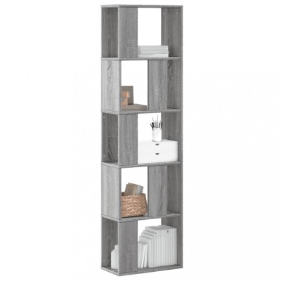 vidaXL Bibliotecă 5 niveluri gri sonoma 45x23,5x162,5cm lemn prelucrat 852785 foto