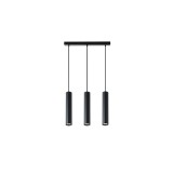 Lustra LED suspendata Keon, 3 pendule, LED GU10, cablu 70 cm, IP20, aluminiu si otel, cadru negru mat