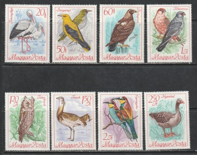 Ungaria 1968 - Pasari 8v MNH foto