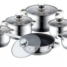 Set de oale din inox Bohmann, 10 piese, interior marmorat