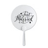 Evantai pentru mireasa, accesoriu pentru nunta, alb, Just Married, Oem