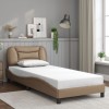 VidaXL Cadru de pat cu tăblie, cappuccino, 90x200 cm, piele ecologică 3207978