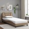 vidaXL Cadru de pat cu tăblie, cappuccino, 90x200 cm, piele ecologică 3207978