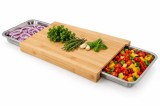 Cumpara ieftin Tocator de bucatarie Ruhhy din bambus, cu 2 recipiente inox detasabile, 40x30 cm