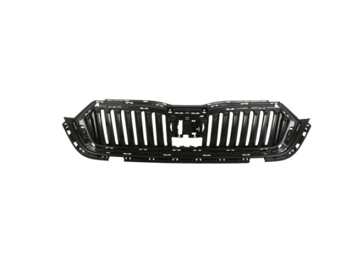 Grila radiator Skoda Octavia, 04.2020-, montare fata, cu cadru negru lucios; negru; complet, RapidAuto