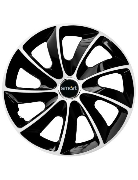 Set 4 Capace Roti Autohelix MSA&reg; potrivite jantelor de 16 inch, pentru Smart, model Stig Extra Black &amp; White