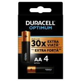 Baterie Duracell Optimum, AA, 1.5V, alcalina, 4 buc