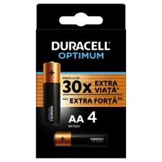 Baterie Duracell Optimum, AA, 1.5V, alcalina, 4 buc