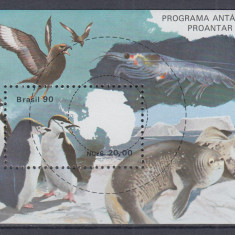 BRAZILIA 1990 FAUNA MARINA PROGRAMUL ANTARCTIC BRAZILIAN COLITA MNH