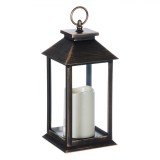 Felinar Suspendabil LED, Bronz Brushed, 14x14x30cm, Baterii AAA, Oem