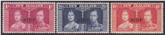 Colonii engleze, Niue, supratipar, 1937, nunta regala, MNH
