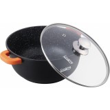 Semioala aluminiu turnat+capac, 28x12.5 cm, 6.5 L, DARK LINE, Heinner
