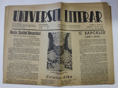 ZIARUL &amp;#039; UNIVERSUL LITERAR &amp;#039; , ANUL L , NR. 31 , 26 IULIE , 1941 foto