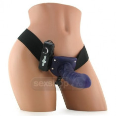 Vibratoare cu strap-on - Alias Strap-on cu Vibratii Violet pentru Femei