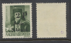 1945 ROMANIA Posta Salajului timbru local 2P pe 8f MNH expertizat Kiss Lajos foto