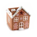 Decoratiune ceramica multicolora Casuta Turta Dulce 8.5x8.5x11 cm