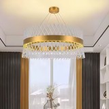 Candelabru Cristal ALHAMBRA Supremo, LED, 160W, Diametru 80cm, Lumina Calda/Rece/Neutra, Dimabil, Inaltime Reglabila, Auriu ModernLight Concept, Oem