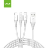 Cablu USB A 2.0-micro+tipC+LGT t-t 1m alb