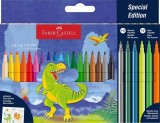 Set carioci Faber-castell, 18+6 culori, dinozauri, Faber Castell