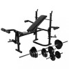 Emaga Bancă fitness cu rastel greutăți, set haltere/gantere, 30,5 kg