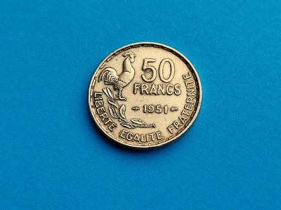 50 Francs 1951 Franta-stare buna!-in realitate arata bine! foto