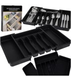 Organizator Extensibil pentru Tacamuri 8 Compartimente Negru
