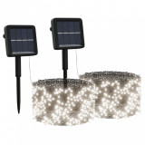 Lumini solare feerice 2 buc.x200 LED alb rece interior/exterior