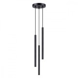 Lampă Suspendată Arche Negru Oțel 3 Becuri Tub Modern De Interior