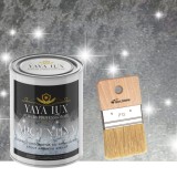 Vopsea decorativa de Lux, Argentina, cu Efect 3D Stelat, Gri Otel, 2 Litri si Pensula inclusă-Toro Decor