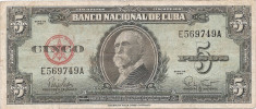 Cuba 5 Pesos 1960 - Maximo Gomez, E569749A, P-92 foto