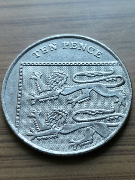 Moneda Anglia Ten Pence 2010