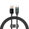 Cablu Date si Incarcare USB-A - USB-C Baseus Display, 66W, 2m, Negru CASX020101