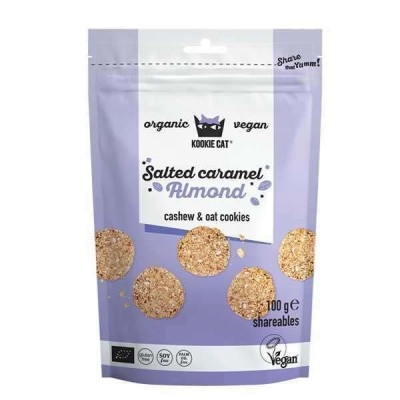 Biscuiti cu Migdale si Caramel Sarat Fara Gluten Eco Cookie 100 grame Kookie Cat foto