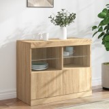 Servantă cu lumini LED, stejar sonoma, 81x37x67 cm
