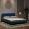 Cadru de pat cu lumini LED, albastru, 160x200 cm, catifea