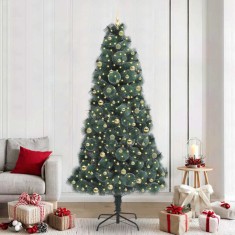 vidaXL Brad de Crăciun artificial pre-iluminat cu set de bile 240 cm 3396194