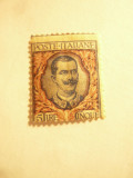 Timbru 5 Lire V.Emanuel III 1901 Italia , 1 val.sarniera, Nestampilat